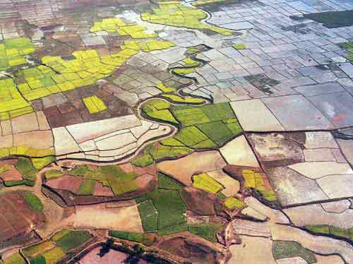 Aerial view of Bangladesh